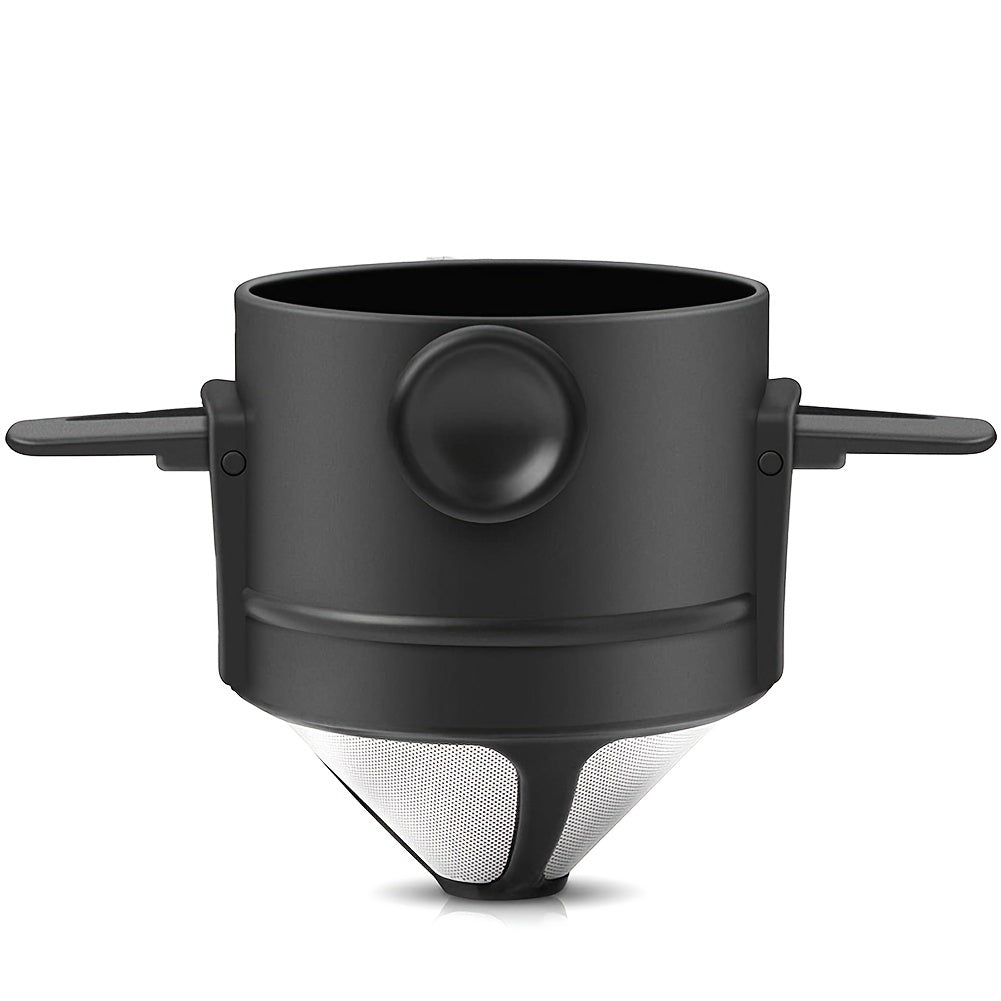 Pour Over Coffee Filter Folding Portable Reusable Stainless Steel Drip Coffee Tea Holder Infuser Coffee Dripper Black