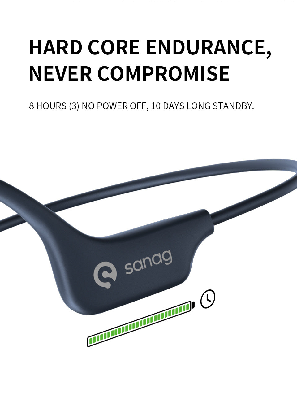Sanag A5X True Bone Conduction Earphone Open Ear Wireless Sport Headphones Headset 3D Stereo Sound