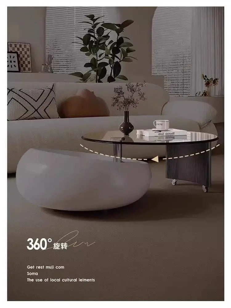 Mobile Wheels Coffee Table Glass Design Minimalist Living Room Coffee Table Cute Round Mobili Per La Casa Home Furnitures
