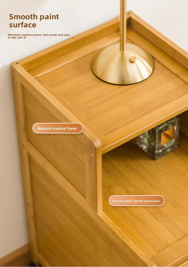 wood bedside table, small mini simple modern rack, ultra-narrow crevice storage cabinet, bedroom very narrow bedside cabinet