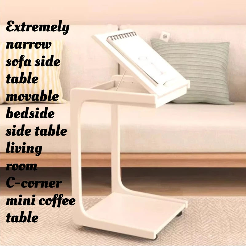 C Shaped SideTable Narrow Sofa EndTable Movable Nightstand Bedside Small CoffeeTable LivingRoom Mini Furniture Clearance Acrylic