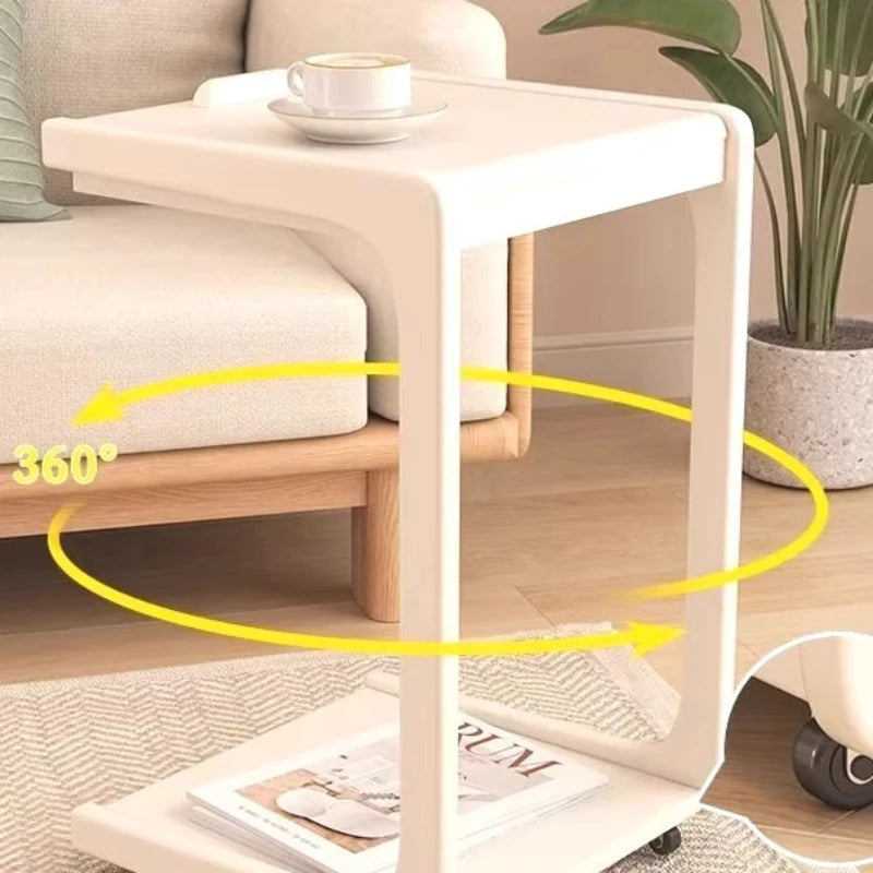 C Shaped SideTable Narrow Sofa EndTable Movable Nightstand Bedside Small CoffeeTable LivingRoom Mini Furniture Clearance Acrylic