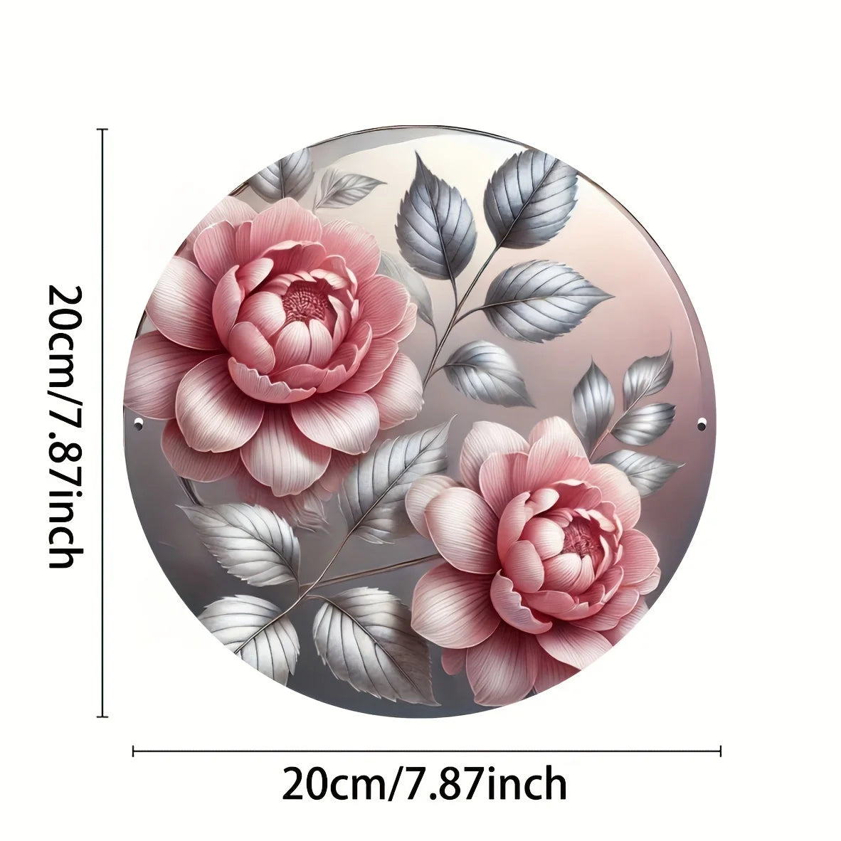Valentine's Day Pink Floral Aluminum Sign - Charming Wall Decor for Home & Restaurants, Perfect for any Space