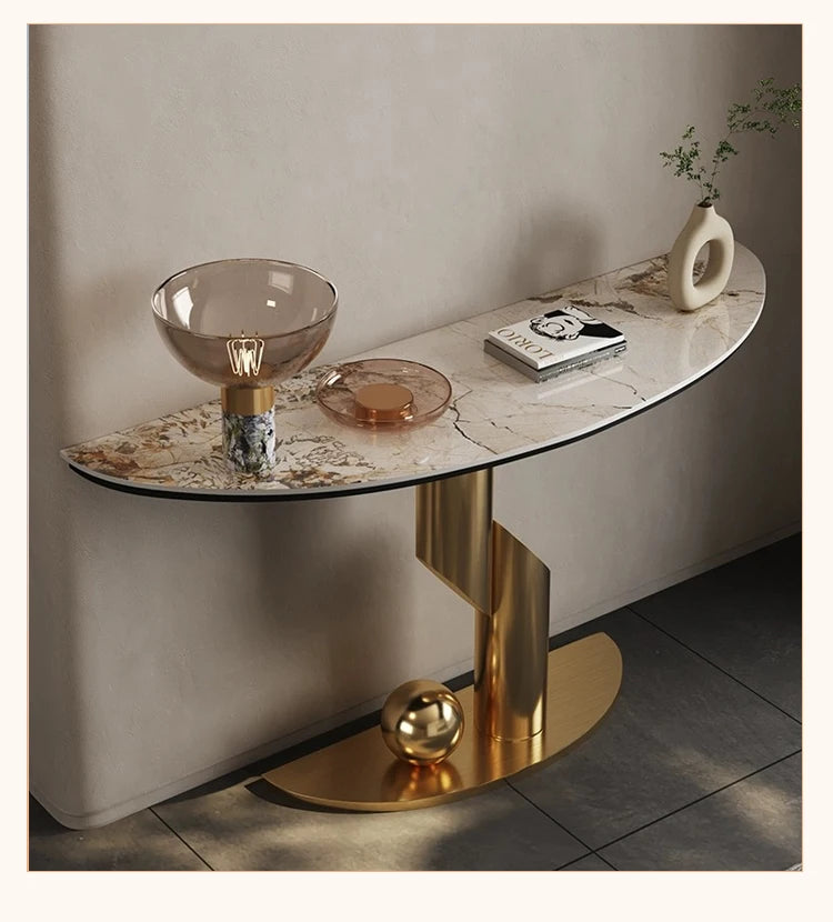 Modern Luxury Corner Table Hallway Metal Salon Unique Console Table Mid Century Entryway Mesa Para Sala Living Room Furniture
