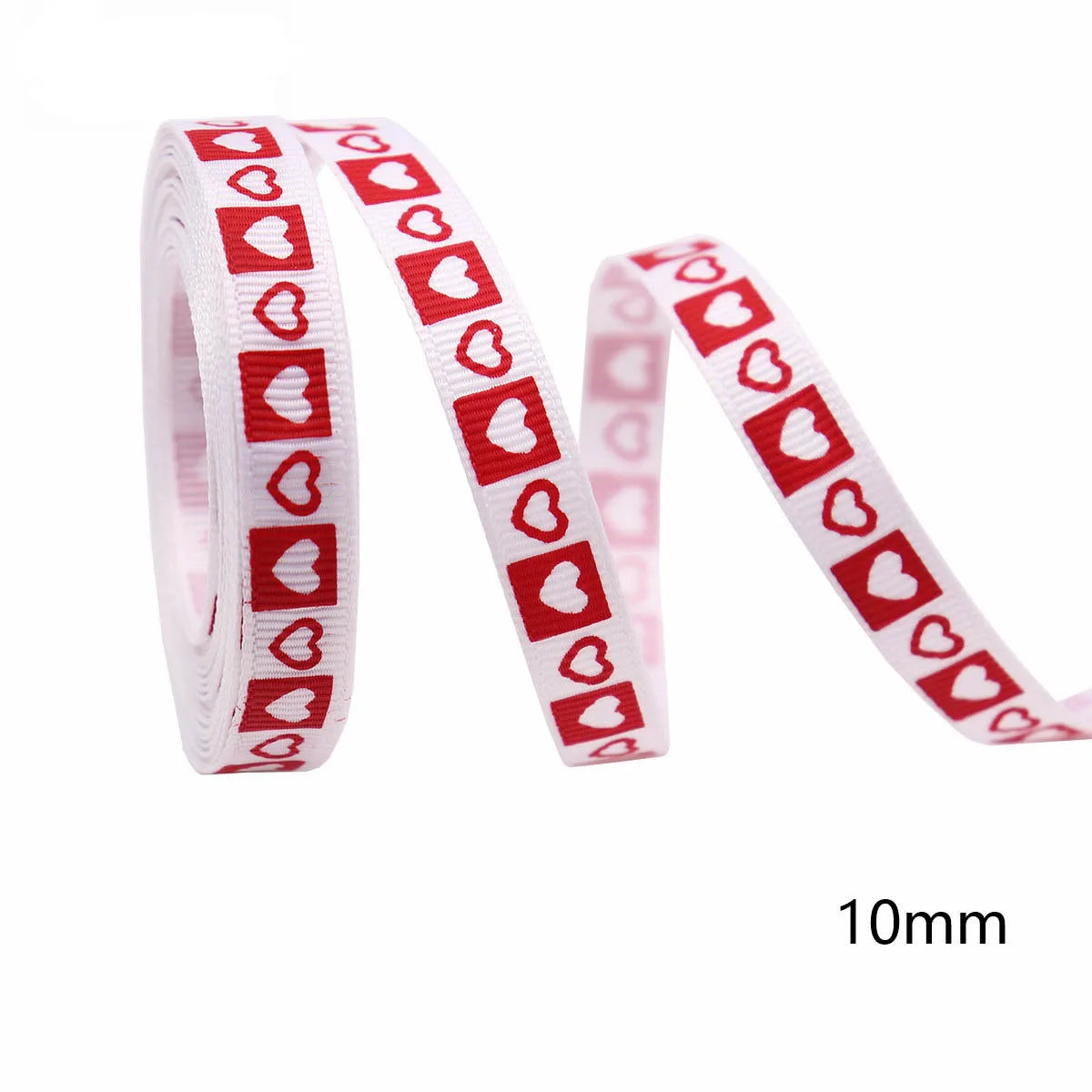 5Yards Red Love Printed Ribbon Wedding Tanabata Gift Wrap Rope Valentine's Day Red Jacquard Ribbon DIY Handmade Ribbon