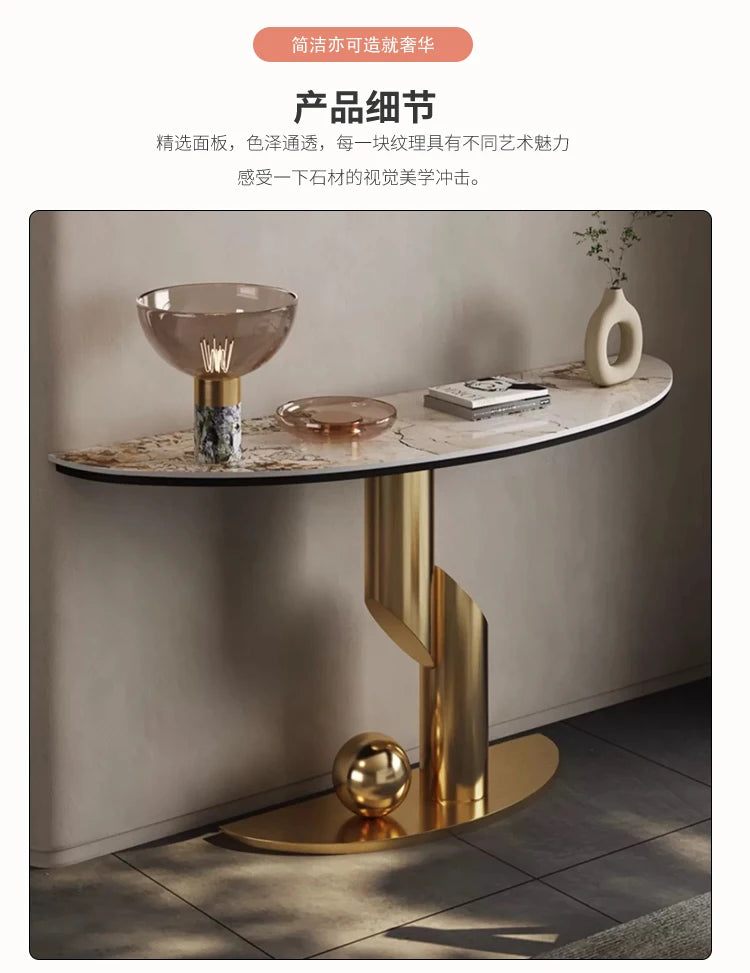 Modern Luxury Corner Table Hallway Metal Salon Unique Console Table Mid Century Entryway Mesa Para Sala Living Room Furniture