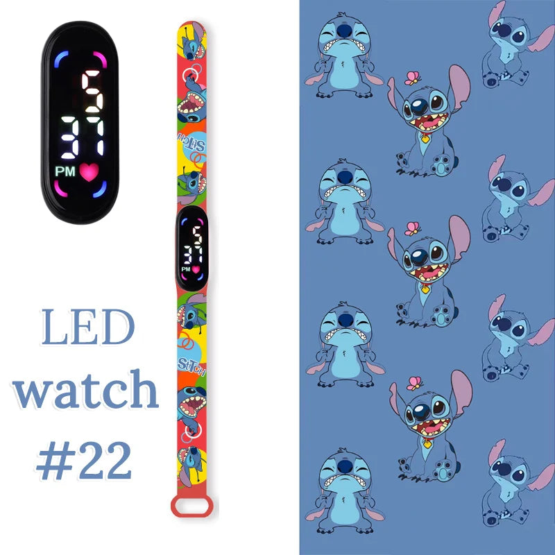 Fashion Stitch Children Watches Girls Waterproof Sport Wristband Women Bracelet Kids LED Watch Touch Digital Clock