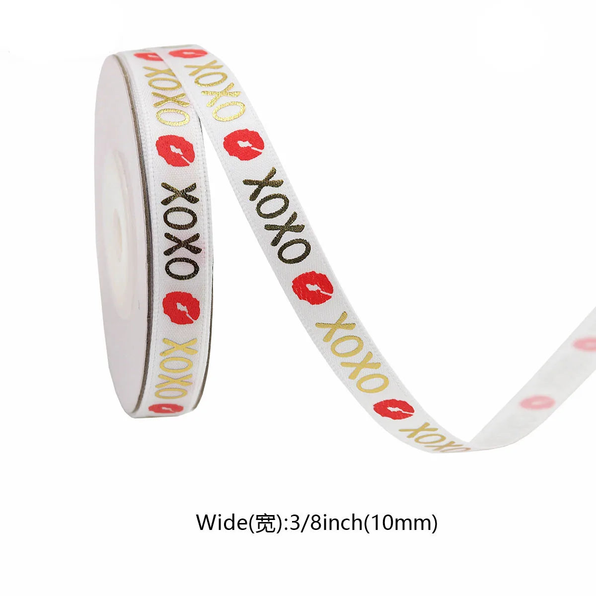5Yards Red Love Printed Ribbon Wedding Tanabata Gift Wrap Rope Valentine's Day Red Jacquard Ribbon DIY Handmade Ribbon