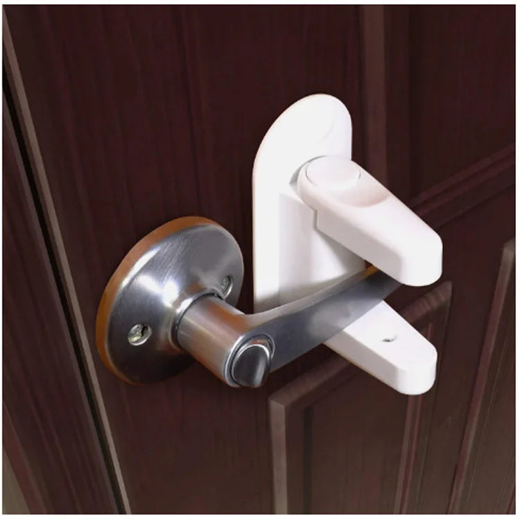 Universal Door Lever Lock Child Baby Safety Lock Rotation Proof Professional Door Adhesive Security Latch Multi-functional (Safety)