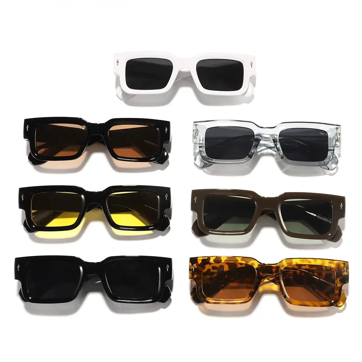 Square Frame Trendy Casual Classic Sunglasses Lightweight Durable UV Sun-Protective Sporty Shades Sunglasses for Fall Outdoor