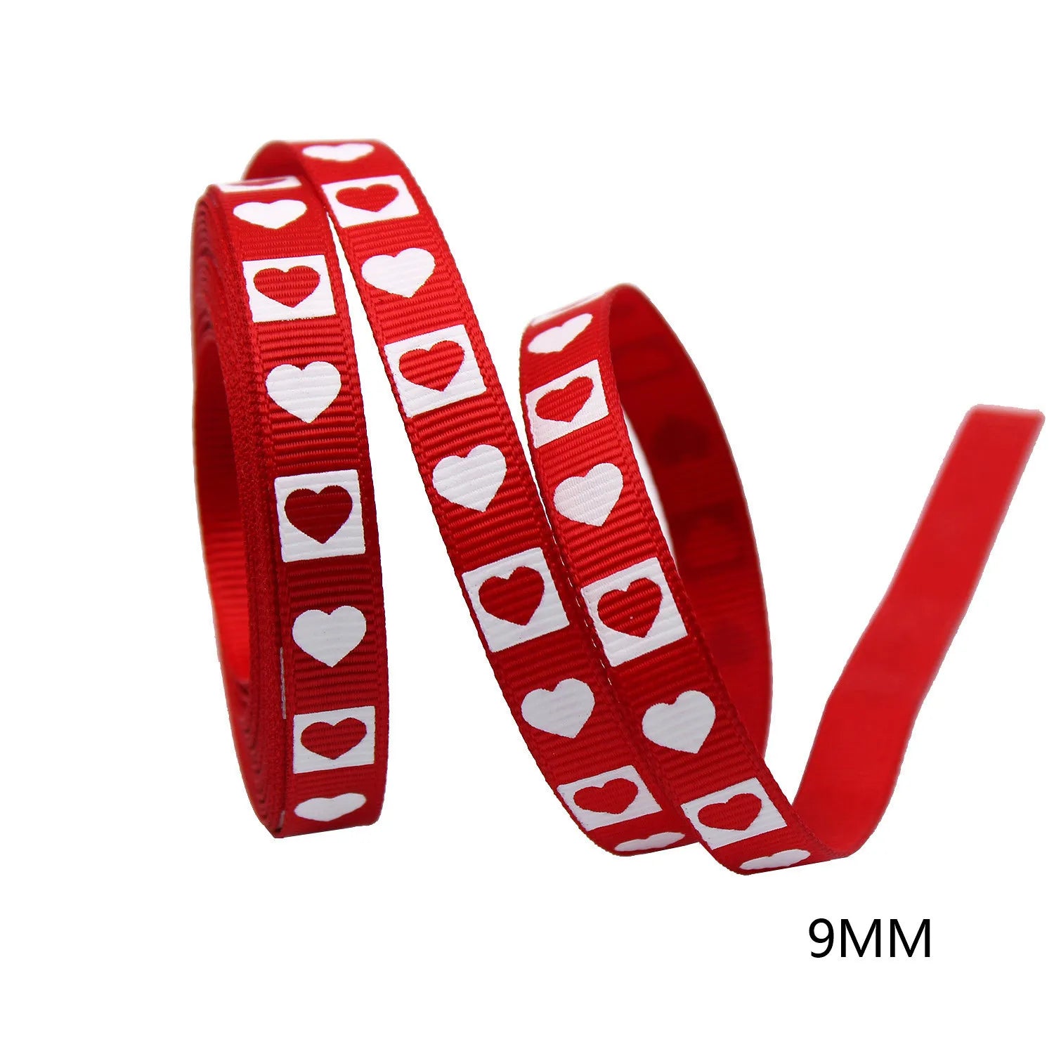5Yards Red Love Printed Ribbon Wedding Tanabata Gift Wrap Rope Valentine's Day Red Jacquard Ribbon DIY Handmade Ribbon