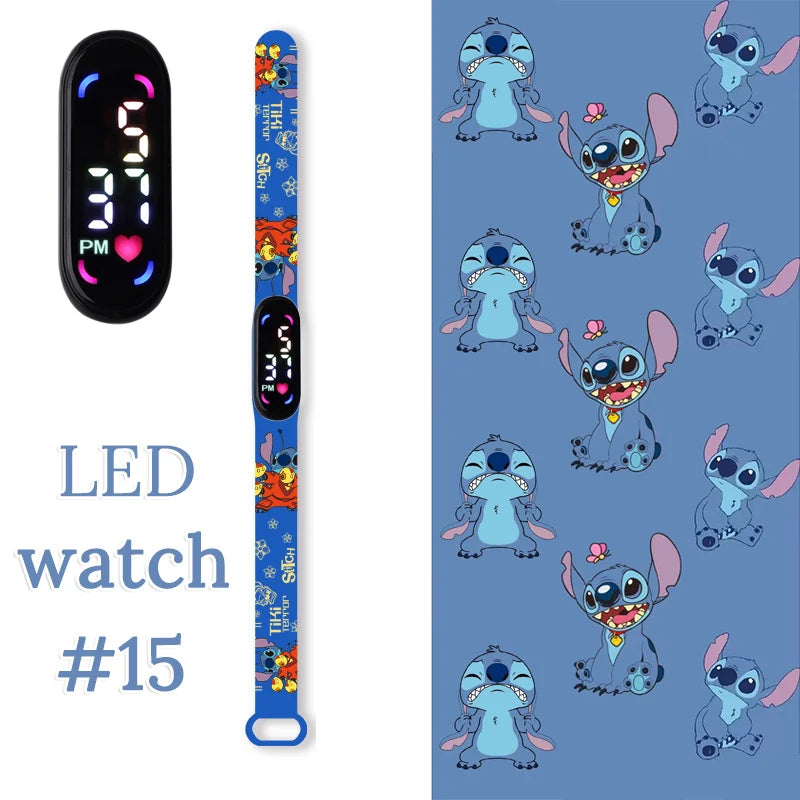 Fashion Stitch Children Watches Girls Waterproof Sport Wristband Women Bracelet Kids LED Watch Touch Digital Clock