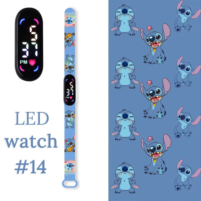 Fashion Stitch Children Watches Girls Waterproof Sport Wristband Women Bracelet Kids LED Watch Touch Digital Clock