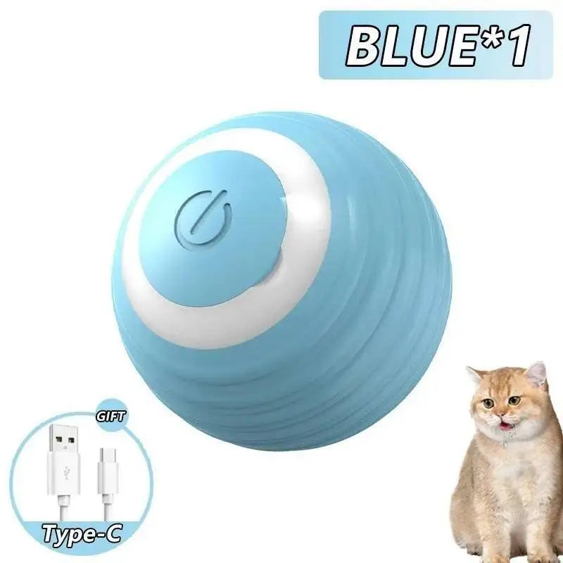 Smart Cat Toys Ball Automatic Interactive Pets Electric Rolling Teaser USB Rechargeable Kitty Moving Bouncing Ball Birthday Gift