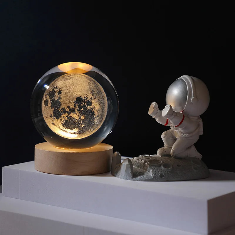 LED Night Light Milky Way Galaxy Solar System Crystal Ball Children Night Lamp Bedroom Ambient Light Creative Gift Night Light