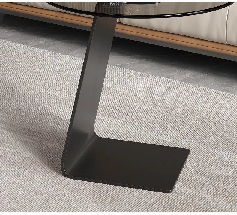Tempered Glass Sofa Coffee Table Round Modern Living Room Mobile Sofa Side Table Luxury Lounge Designer Auxiliary Furniture