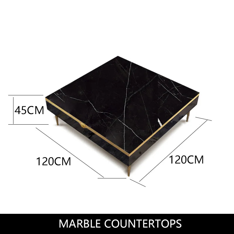 Modern Morocco New Classical Postmodern Square Stainless Steel Coffee Table Tea Table for Living Room