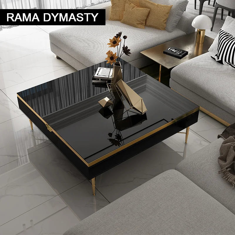Modern Morocco New Classical Postmodern Square Stainless Steel Coffee Table Tea Table for Living Room