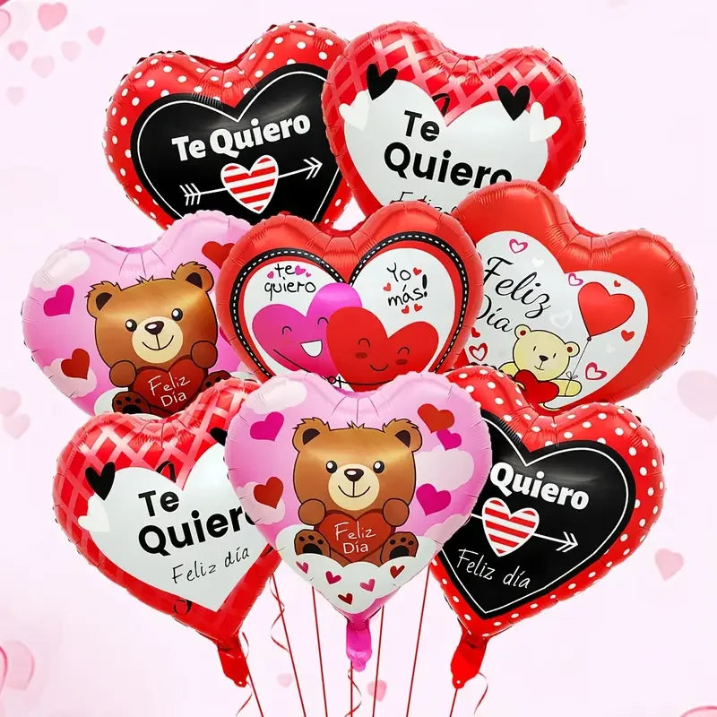 10pcs 18 inch Spanish I Love You Printed Love Balloon Valentine's Day Birthday Wedding Engagement Anniversary Party Decoration