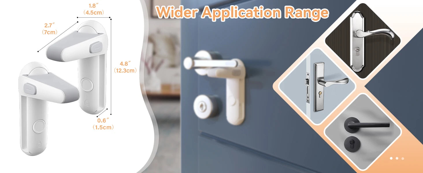 Baby Proofing Door Handle Lock, Childproof Door Knob Lock, Easy to Install & Use Door Lever Lock for Home Safety
