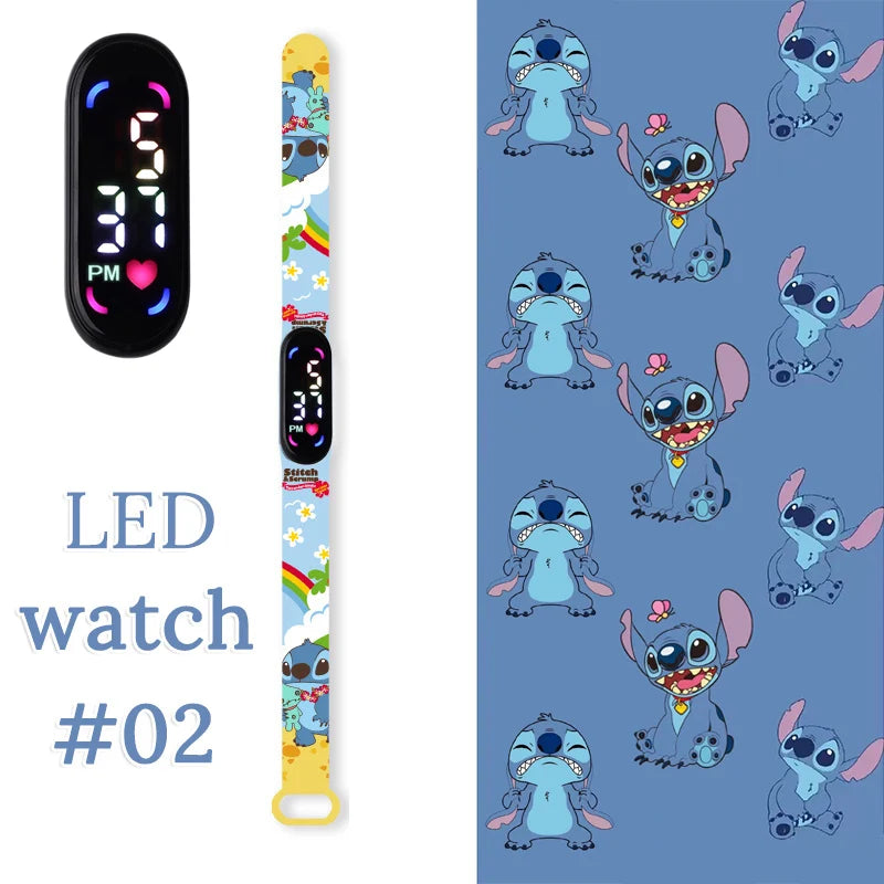 Fashion Stitch Children Watches Girls Waterproof Sport Wristband Women Bracelet Kids LED Watch Touch Digital Clock