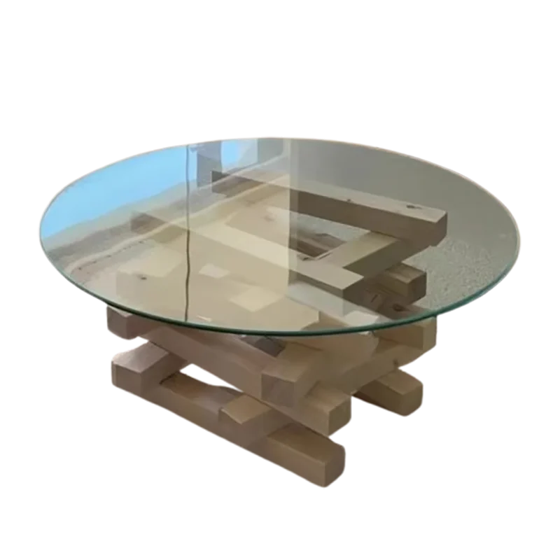 Modern Minimalist Coffee Table Round Glass Glam Neutral Coffee Table Eclectic Rustic Table Basse Ronde De Salon Furniture Home