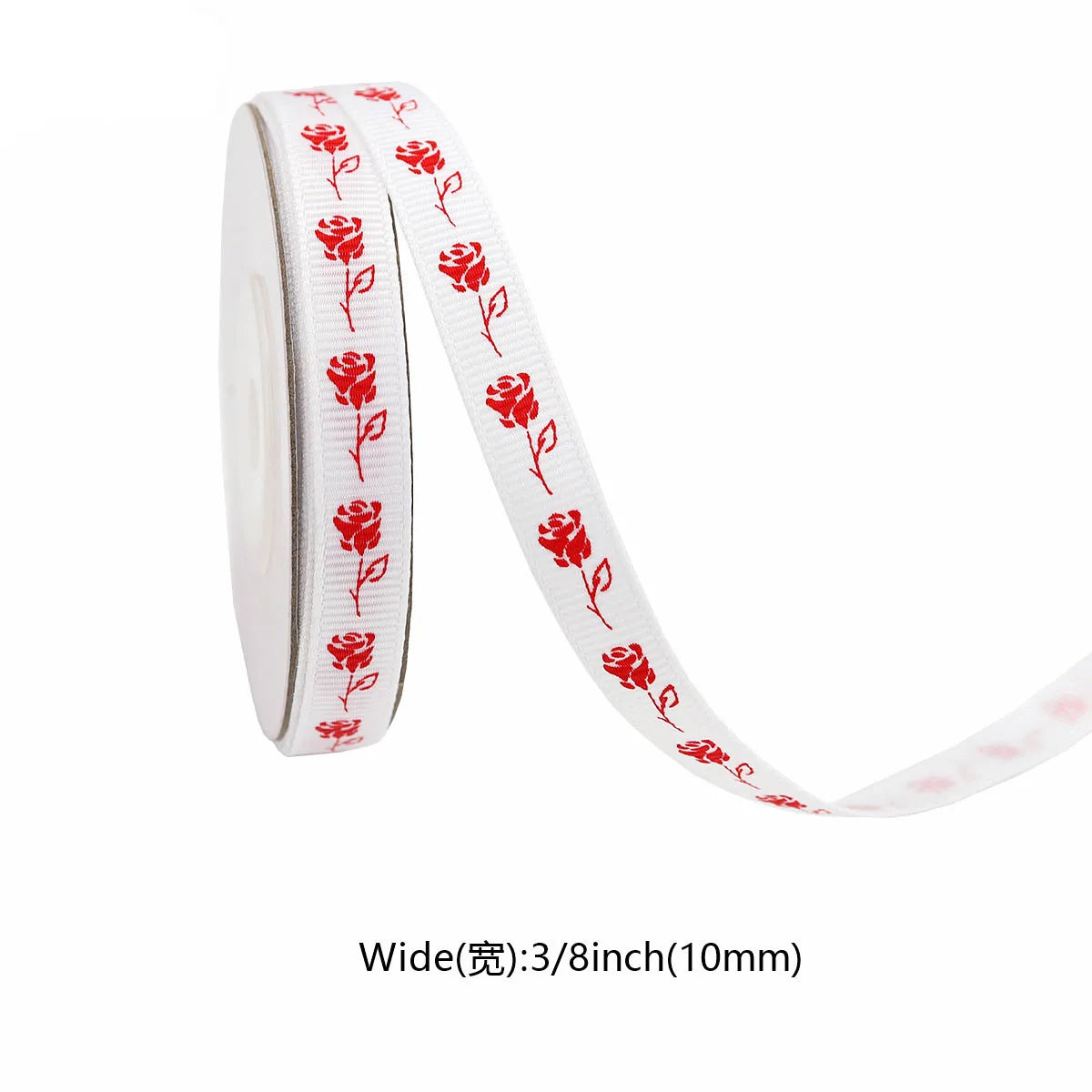 5Yards Red Love Printed Ribbon Wedding Tanabata Gift Wrap Rope Valentine's Day Red Jacquard Ribbon DIY Handmade Ribbon