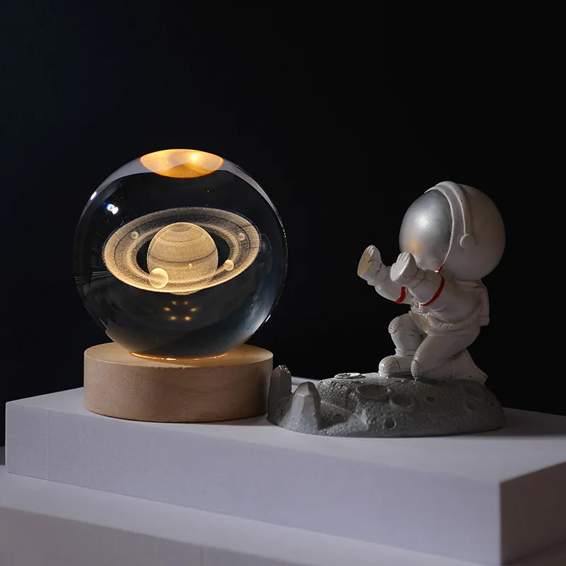 LED Night Light Milky Way Galaxy Solar System Crystal Ball Children Night Lamp Bedroom Ambient Light Creative Gift Night Light