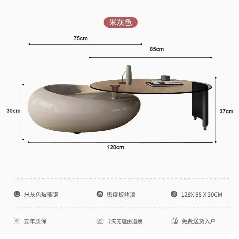 Mobile Wheels Coffee Table Glass Design Minimalist Living Room Coffee Table Cute Round Mobili Per La Casa Home Furnitures