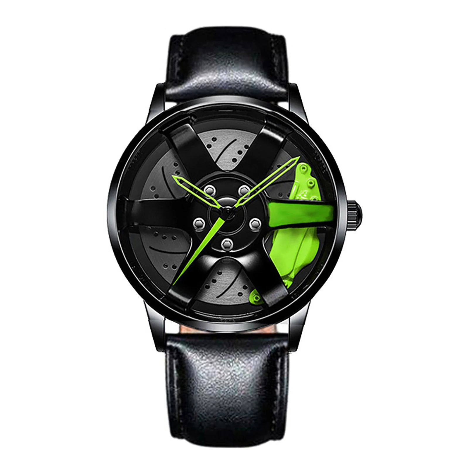Cool And Cool Fashion Clock Leather Men's Quartz Wristwatch Dial Sport Car Rim Wheel Hub Business Luxury Sports Wrist Watches