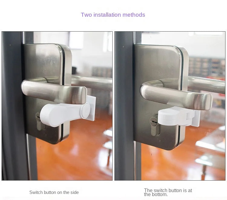 Universal Door Lever Lock Child Baby Safety Lock Rotation Proof Professional Door Adhesive Security Latch Multi-functional (Safety)