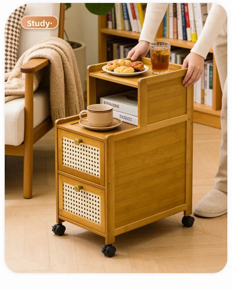 wood bedside table, small mini simple modern rack, ultra-narrow crevice storage cabinet, bedroom very narrow bedside cabinet