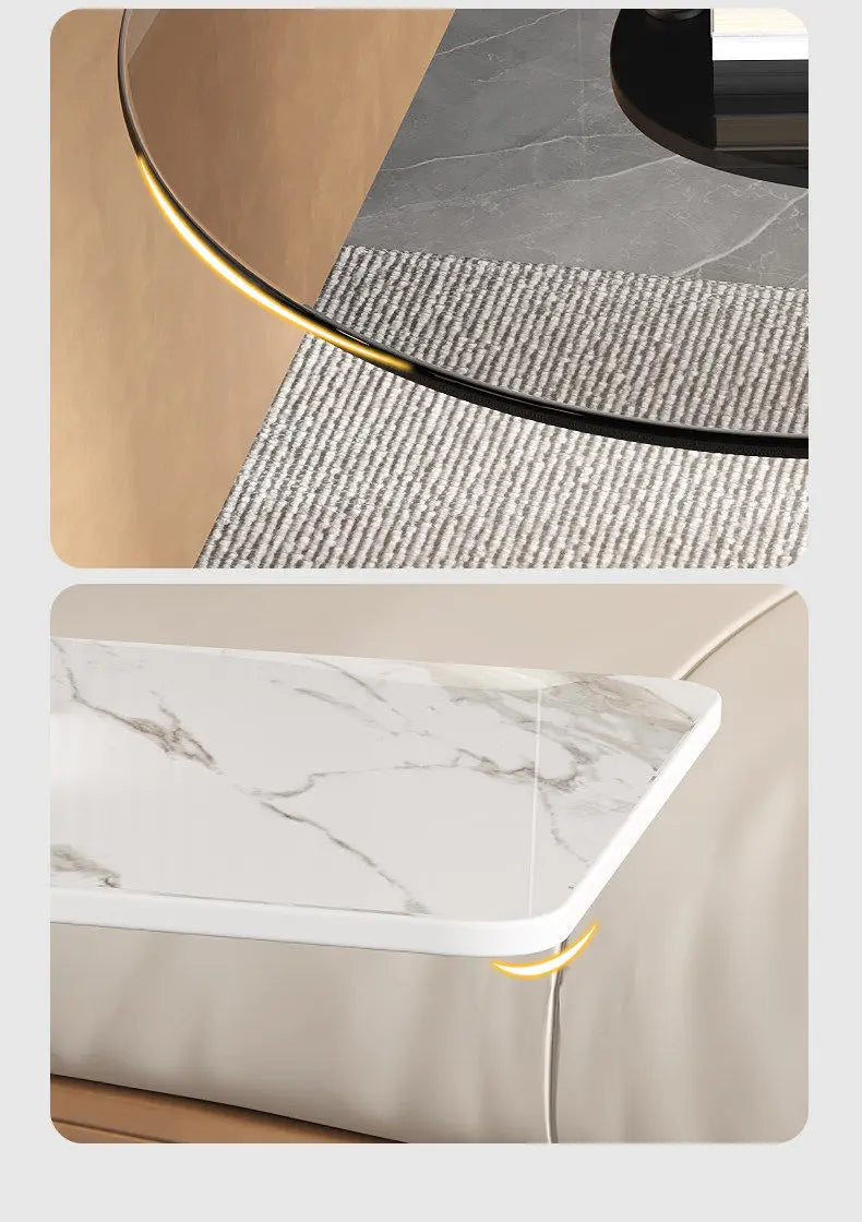 Tempered Glass Sofa Coffee Table Round Modern Living Room Mobile Sofa Side Table Luxury Lounge Designer Auxiliary Furniture