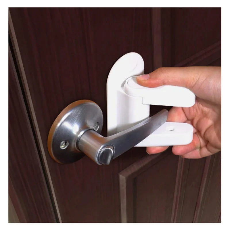 Universal Door Lever Lock Child Baby Safety Lock Rotation Proof Professional Door Adhesive Security Latch Multi-functional (Safety)