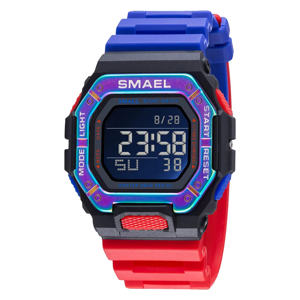 SAMEL Classic Digital Watch Men Fashion Rectangle Waterproof 50M Japan Movement Chronograph Men's Watches Alarm Clock 8059