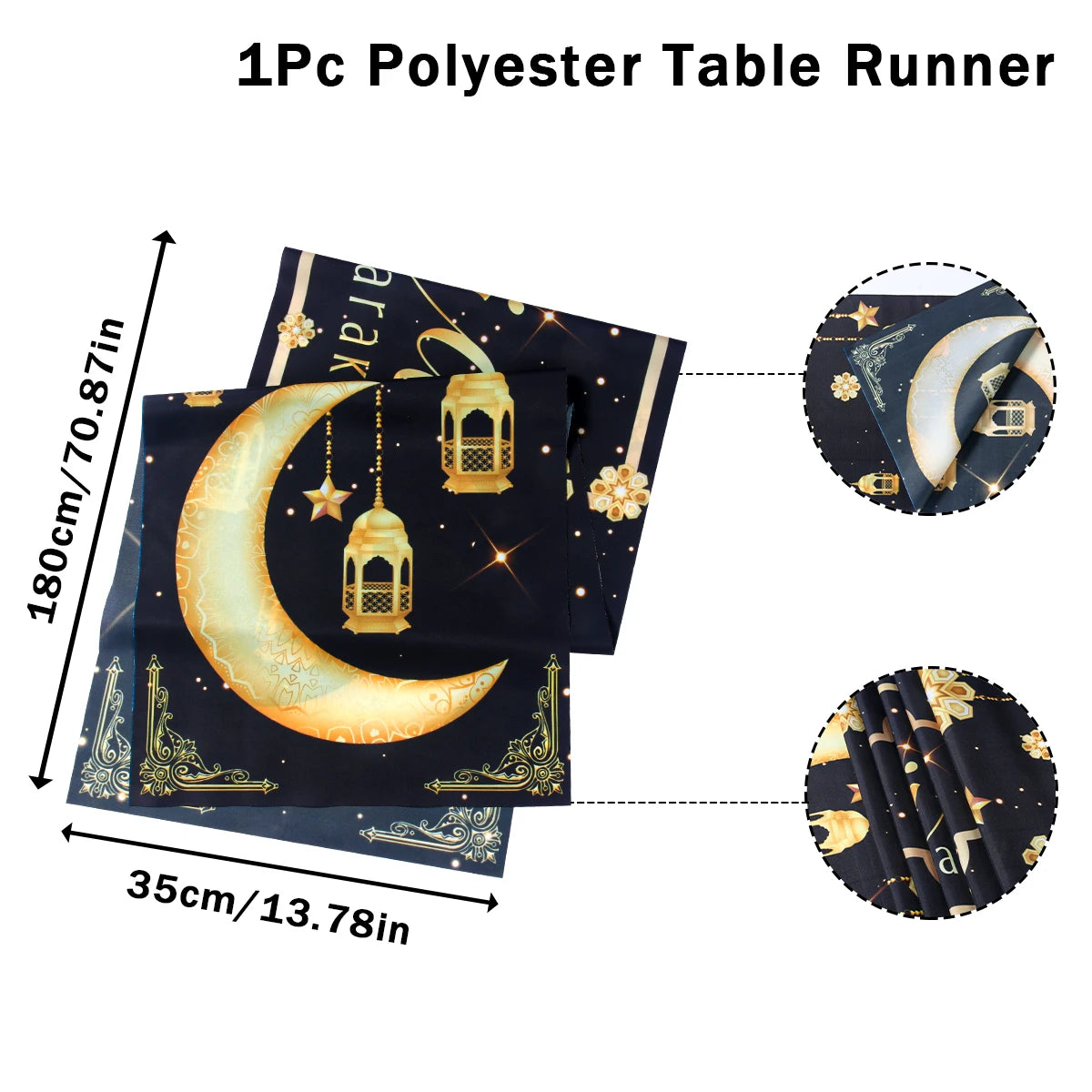 Ramadan Kareem Polyester Table Runner Ramadan Decoration For Home 2025 Islamic Muslim Party Supplies Gift EID Mubarak Al Adha