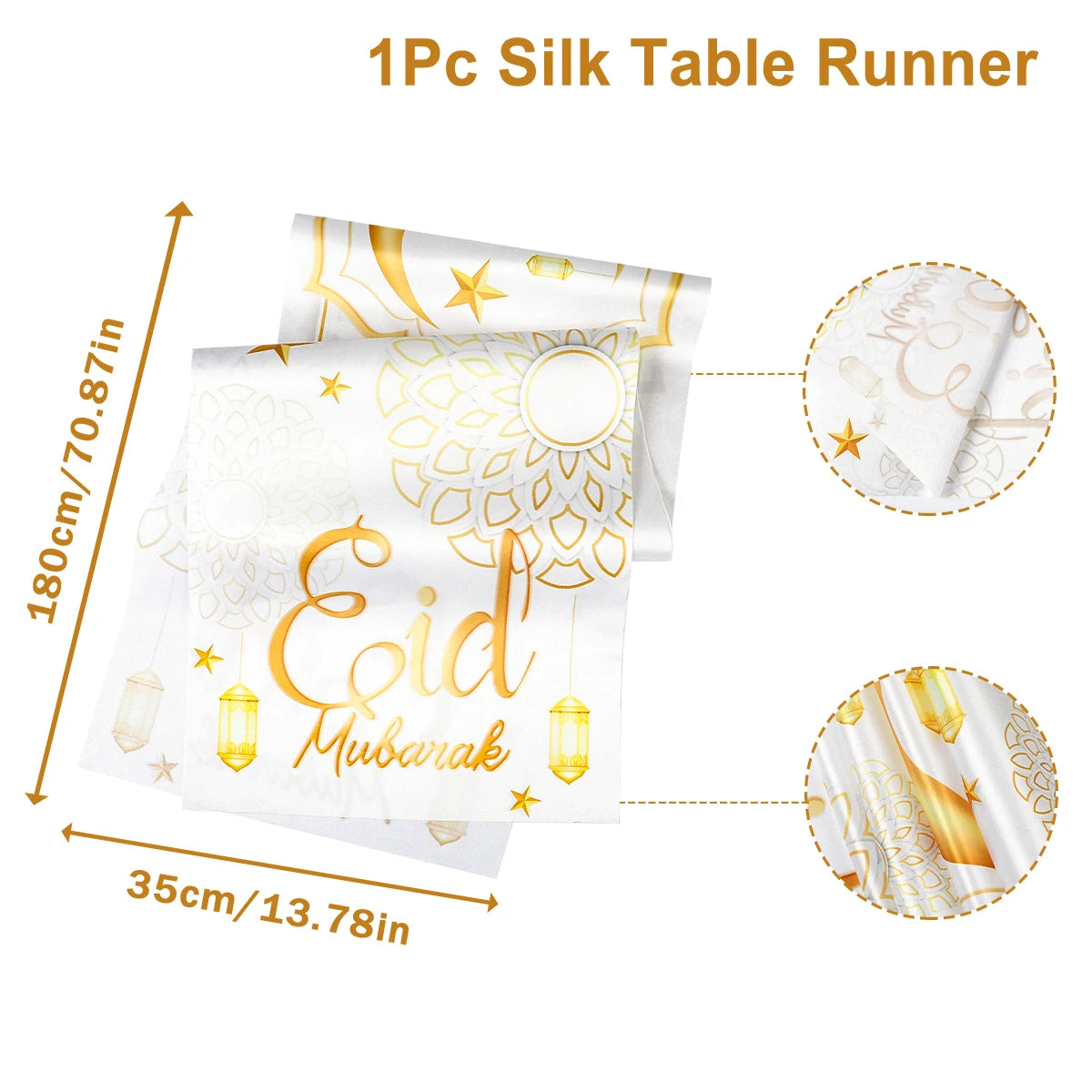 Ramadan Kareem Polyester Table Runner Ramadan Decoration For Home 2025 Islamic Muslim Party Supplies Gift EID Mubarak Al Adha