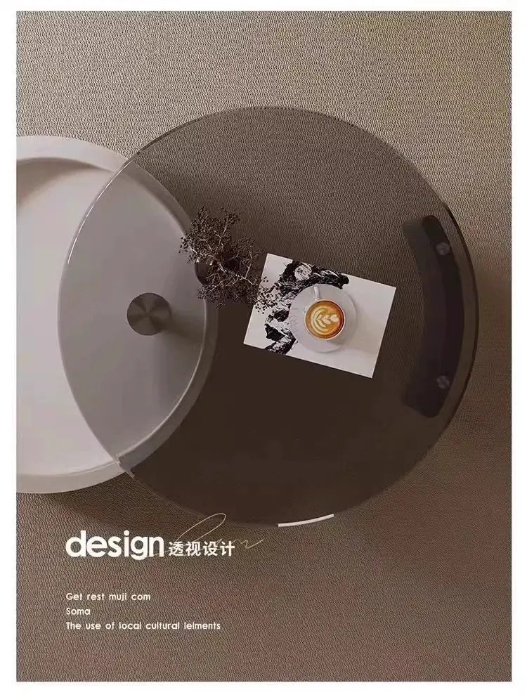 Mobile Wheels Coffee Table Glass Design Minimalist Living Room Coffee Table Cute Round Mobili Per La Casa Home Furnitures