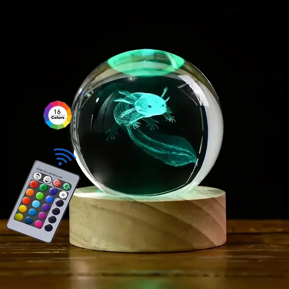 Hot 6cm 3D Crystal Ball Stitch 16 colors can be remotely controlled Crystal Planet Night Light Laser Carving Children's Gifts