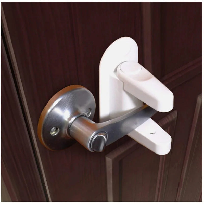 Universal Door Lever Lock Child Baby Safety Lock Rotation Proof Professional Door Adhesive Security Latch Multi-functional (Safety)