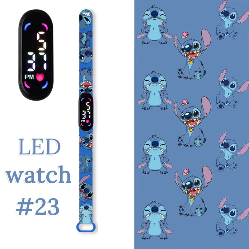 Fashion Stitch Children Watches Girls Waterproof Sport Wristband Women Bracelet Kids LED Watch Touch Digital Clock