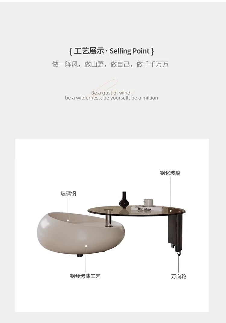 Mobile Wheels Coffee Table Glass Design Minimalist Living Room Coffee Table Cute Round Mobili Per La Casa Home Furnitures