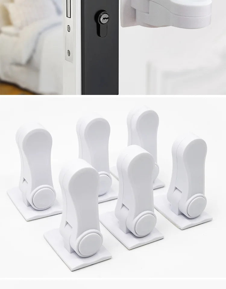 Universal Door Lever Lock Child Baby Safety Lock Rotation Proof Professional Door Adhesive Security Latch Multi-functional (Safety)