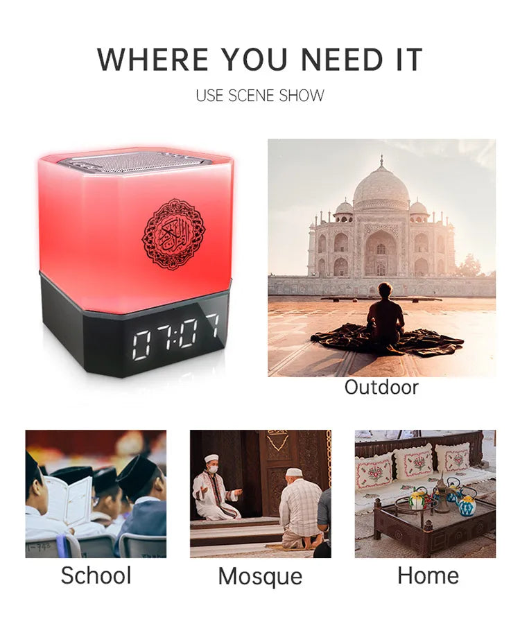 Ramadan Player Quran Mp3 Digital Touch Lamp LED Clock Quran Speaker For Muslim Gift with App Control Dropshipping