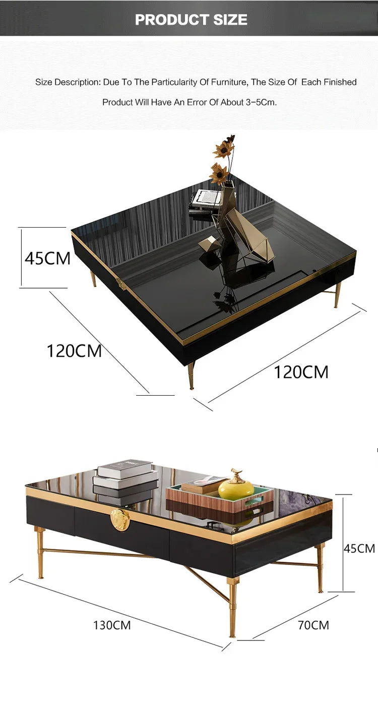 Modern Morocco New Classical Postmodern Square Stainless Steel Coffee Table Tea Table for Living Room
