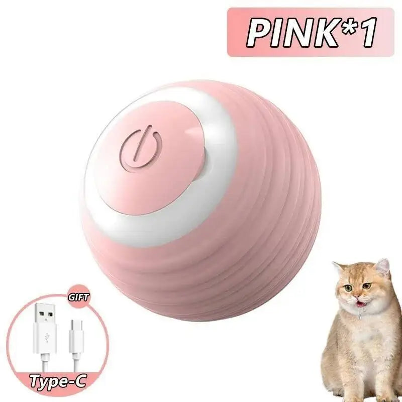 Smart Cat Toys Ball Automatic Interactive Pets Electric Rolling Teaser USB Rechargeable Kitty Moving Bouncing Ball Birthday Gift