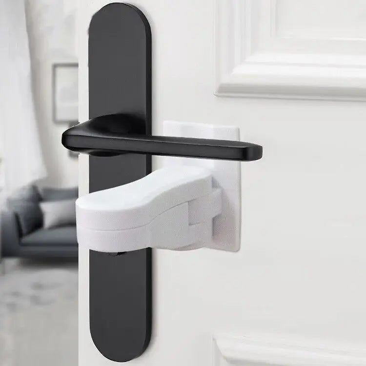 Universal Door Lever Lock Child Baby Safety Lock Rotation Proof Professional Door Adhesive Security Latch Multi-functional (Safety)