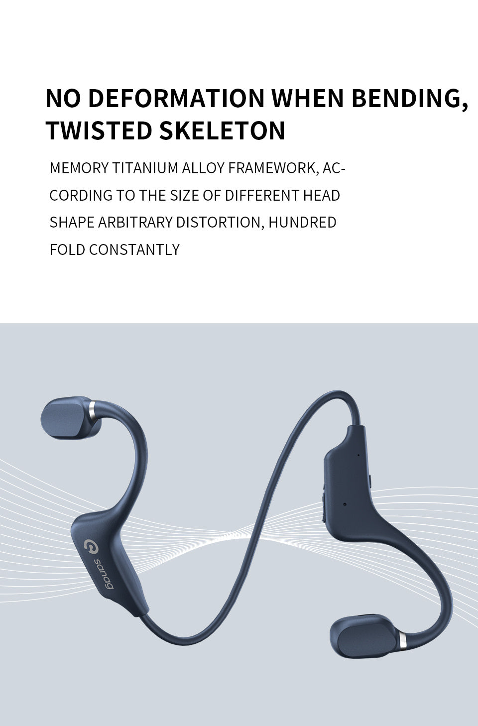 Sanag A5X True Bone Conduction Earphone Open Ear Wireless Sport Headphones Headset 3D Stereo Sound