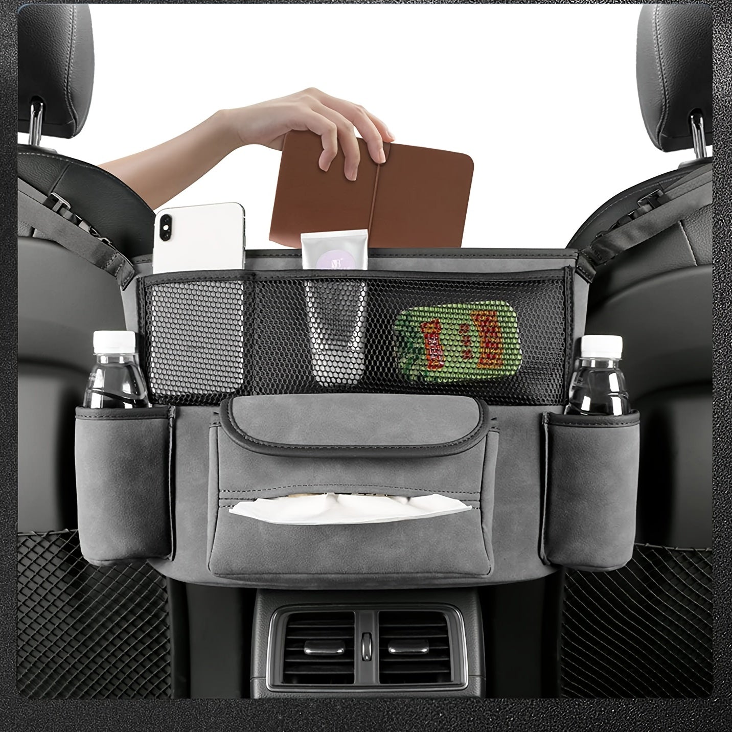 Large Capacity Handbag Holder for Cars, Designed to Fit Between Seats, Perfect for Storing Documents And Phones, And Serves As an Organizer for Automotive Consoles