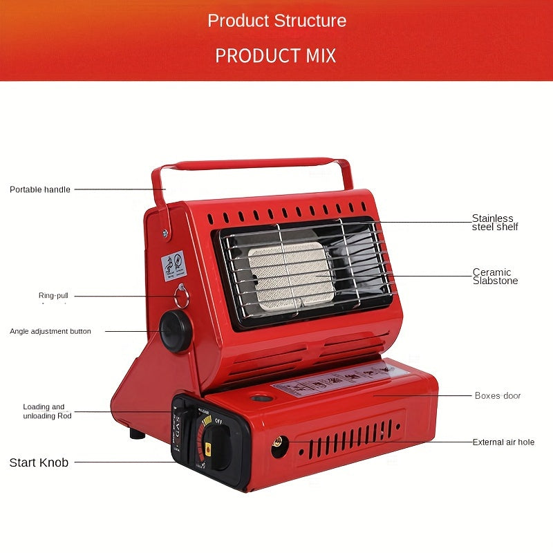 Portable Dual-Use Liquefied Gas Mini Tent Heater Fireplace - Stay Warm Outdoors